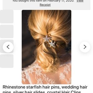 Starfish rhinestone hair pin